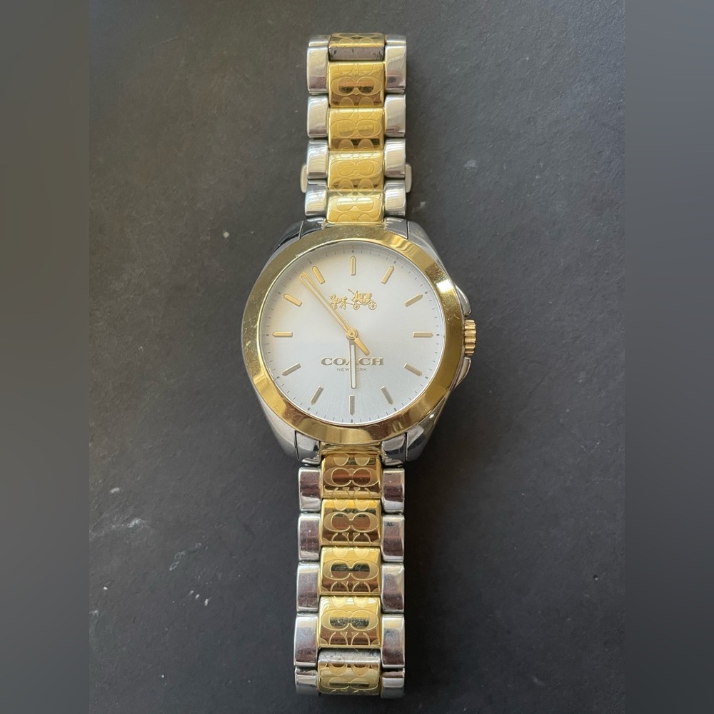 Coach two toned boyfriend watch